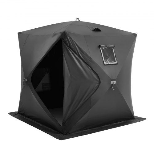 

VEVOR Abri de Pêche sur Glace, 1,8 x 1,8 x 2 m, Tente de Pêche Escamotable Portable pour 3 à 4 Personnes, Tissu Oxford 300D Étanche, avec Ancres, Cordes, Sac de Transport, pour Pêche Hivernale, Noir