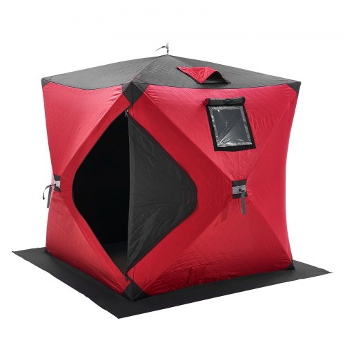 

VEVOR Abri de Pêche sur Glace, 1,5 x 1,5 x 1,65 m, Tente de Pêche Escamotable Portable pour 1-2 Personnes, Isolant Thermique, Tissu Oxford, avec Ancres, Cordes, Sac de Transport, pour Pêche Hivernale