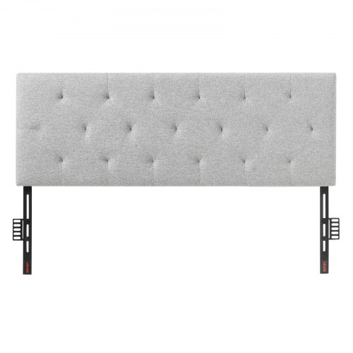 

VEVOR Tête de lit pour lit double, tête de lit sur pied réglable en hauteur, capitonnée confortable en losanges, 1430 x (905-1205) x 70 mm, pour chambre, hôtel, famille d'accueil, dortoir, gris clair