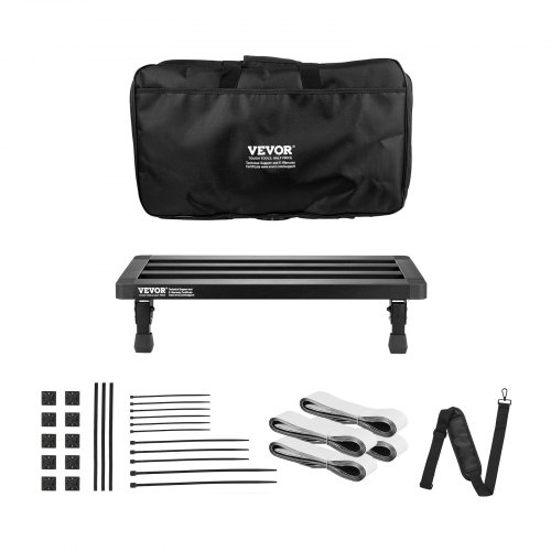 

VEVOR Pédalier de guitare, 508x280 mm, pédalier d'effets de guitare alliage d'aluminium 1,2 kg avec sac de transport pro, bandoulière, sangle fixe, Velcro, pour accueillir 10-12 pédales de guitare
