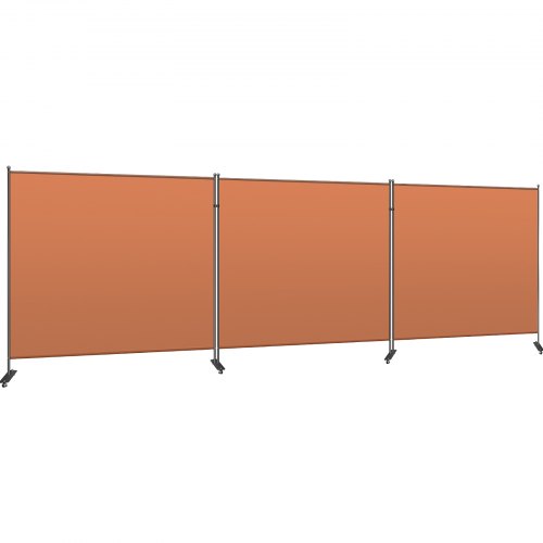 VEVOR Paravent à 3 Panneaux Cloison de Séparation 549 x 183 cm Flexible Orange