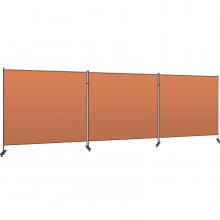 VEVOR Paravent à 3 Panneaux Cloison de Séparation 549 x 183 cm Flexible Orange