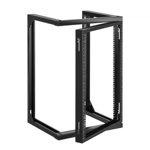 

VEVOR Rack de Serveur Mural 15U, Support de Réseau à Cadre Ouvert, Profondeur 455 mm, Capacité de Charge 68 kg, avec Ouverture 180°, pour Serveur Standard 482 mm, Équipements Audiovisuels et Réseau