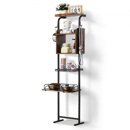 

VEVOR Support de Gamelle Surélevée Réglable 50x19,8x145 cm Étagère de Rangement Chiens Organisateur de Stockage Jouets Nourritures pour Animaux de Compagnie, Chiens de Grande, Moyenne, Petite Taille