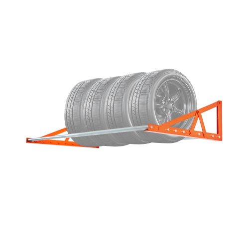 

VEVOR Support de Rangement pour Pneus Mural, Rack à Pneus Réglable 79-142 cm, Étagère de Stockage de Pneus en Acier Q235, pour Pneus Standard R14-R20, Charge Max. de 181,44 kg, pour Garage Atelier