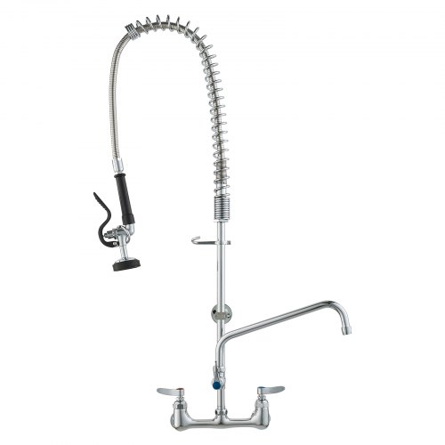 

VEVOR Robinet commercial avec pulvérisateur de pré-rinçage, hauteur 914 mm, centre 203 mm, bec pivotant 305 mm, robinet d'évier de cuisine mural, dispositif en laiton avec douchette extractible, pour évier 1/2/