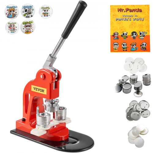 

VEVOR Machine à Badges de 25 mm Presse à Badge avec 500 Ensemble de Matériels Livre Magique et Coupe-Cercle Machine à Fabriquer des Badges en Fer et ABS Kit pour Personnalisation de Badge à Épingle