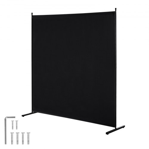 

VEVOR Cloison de Séparation Paravent 1 Panneau 181 cm Séparateur de Bureau Noir