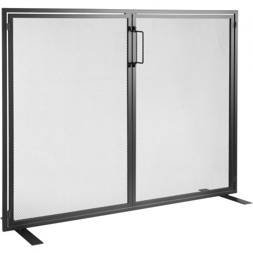 VEVOR Pare-feu de Cheminée 1 Panneau Grille de Protection de Cheminée en Fer 99x78 cm Robuste avec P