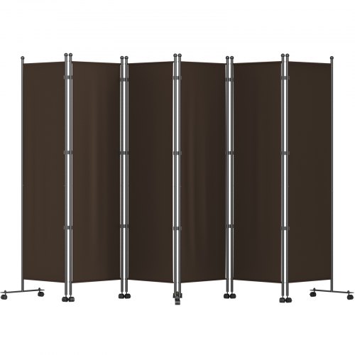 

VEVOR Séparateur de Pièces à 6 Panneaux 308x36x185 cm Paravent Séparation Pliable Roulettes Cloison Amovible écran de Confidentialité Toile Oxford Cadre Alliage d'Aluminium pour Bureau Maison Marron