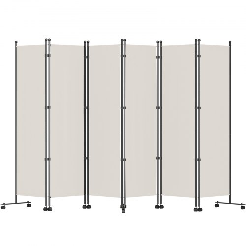 

VEVOR Séparateur de Pièces à 6 Panneaux 308x36x185 cm Paravent Séparation Pliable Roulettes Cloison Amovible écran de Confidentialité Toile Oxford Cadre en Alliage d'Aluminium pour Bureau Maison Blanc