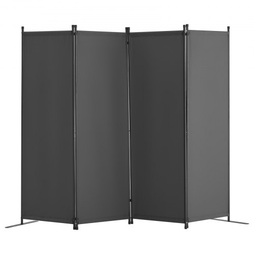 

VEVOR Cloison de séparation en tissu, séparateur de pièce pliable à 4 panneaux, paravent de confidentialité intérieur pour bureau, chambre, salle à manger, maison, autoportant, 228x45x172,5 cm, gris
