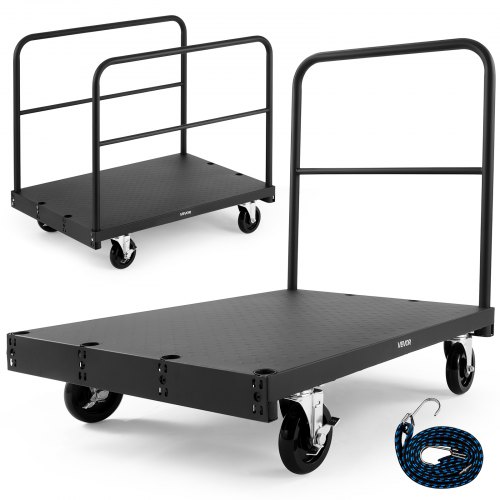 

VEVOR Chariot Porte-plaques de Plâtre, Charge 816,5 kg, Chariot Porte-panneaux de Cloisons Sèches Plateforme 914 x 610 mm avec Roulettes Pivotantes, Rampes Latérales, pour Transport, Usine, Entrepôt