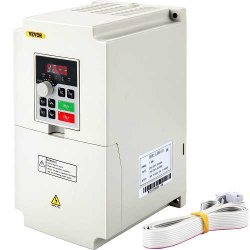 VEVOR Variateur de Fréquence Variable 7,5 kW Convertisseur de Fréquence, 10 HP Inverseur Régulateur de Vitesse VFD Entrée Monophasée/Triphasée Sortie Triphasée pour Moteur Machine Contrôle de Vitesse