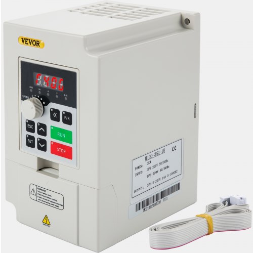 VEVOR Variateur de Fréquence Variable 3 kW Convertisseur de Fréquence, 4 HP Inverseur Volume d'Air Élevé, VFD Entrée 1/3 Phases Sortie 3 Phases, Régulateur pour Moteur Machine Contrôle de Vitesse