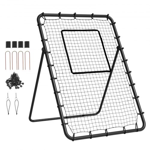 

VEVOR Filet de rebond pour baseball et softball, 1219,2 x 1828,8 mm, filet de l'entraînement de baseball avec cible de lancement, entraîneur à 5 angles réglables pour pratique du terrain et du lancer