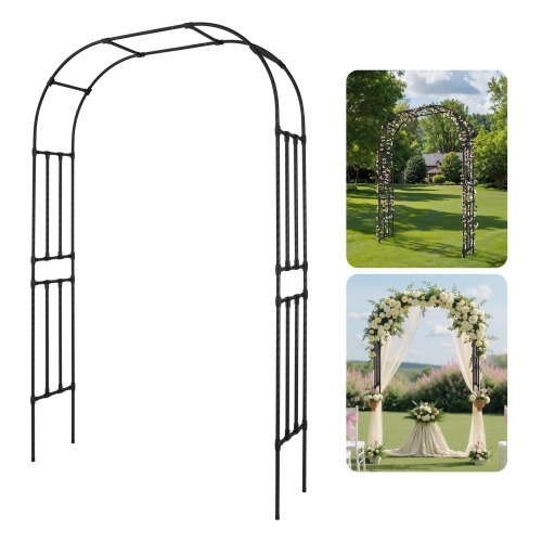 

VEVOR Arche de Jardin, 240x150x40 cm, Arche de Mariage en Métal, avec Tubes en Acier Galvanisé, Support Robuste pour Plantes Grimpantes et Roses, Jardins, Pelouses, Décorations de Fêtes, d'Événements