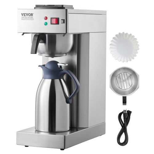 

VEVOR Cafetière Filtre Commerciale Capacité 12 Tasses avec Carafe Thermique