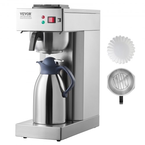 

VEVOR Cafetière Filtre Commerciale Capacité 12 Tasses, Machine à Café Filtre Électrique, avec Carafe Thermique pour Garder au Chaud ou au Froid, en Acier Inoxydable pour Restaurant, Bureau, Café