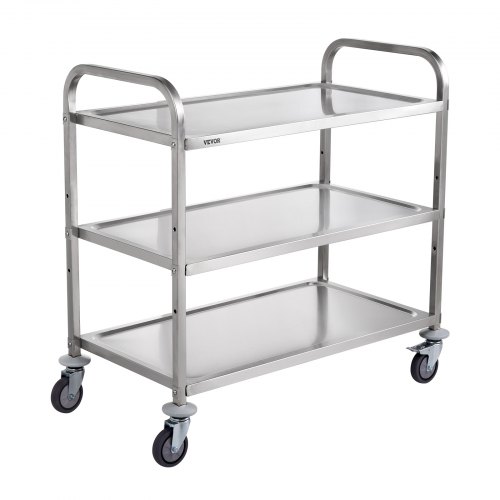 VEVOR Desserte à Roulettes à 3 Niveaux Chariot de Rangement