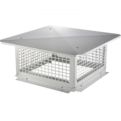 VEVOR Chapeau de Cheminée 432x432 mm Chapeau de Conduit Cheminée Base Carrée Acier Inoxydable 304 Co