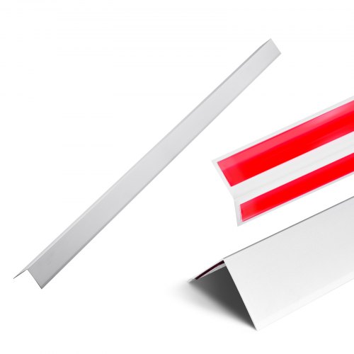 

VEVOR Cornière Protection d'Angle Murale en Alliage Aluminium 50 x 50 x 1217 mm Lot de 12 Angle 90° avec Ruban Adhésif, Protection Contre les Chocs pour Mur de Salon, Cuisine, Bureau, Espaces Publics
