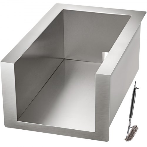 VEVOR Base Protecteur Barbecue Encastrable en Acier INOX 37x58 cm Support Isolant Chaleur de Combustible Grill à Gaz à 2 Brûleurs, Pièce de Rechange pour Protection de Cuisine Extérieure, Ilot de BBQ