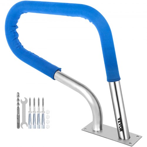 VEVOR Rampe Piscine INOX Main Courante Rail Barre d'Appui de Piscines Tube avec Housse Poignée pour Sortie Entrée Piscine Spa Parc Aquatique (32 x 23 Pouce / 81,2 x 58,4 cm)