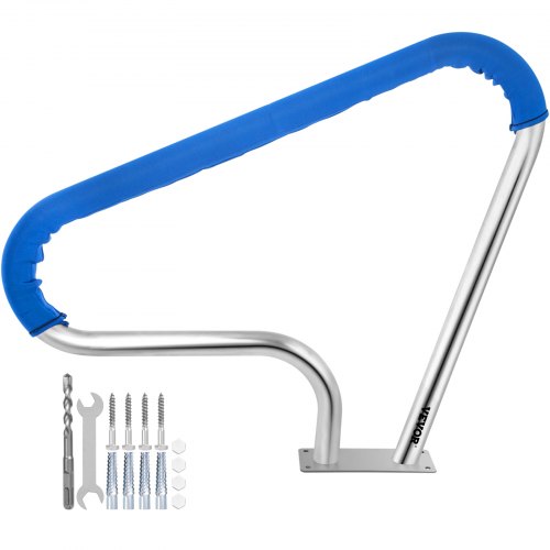 VEVOR Rampe Piscine Inox 98,9x81,3 cm Main Courante 113 kg Rail Barre d'Appui de Piscines Tube 4,83