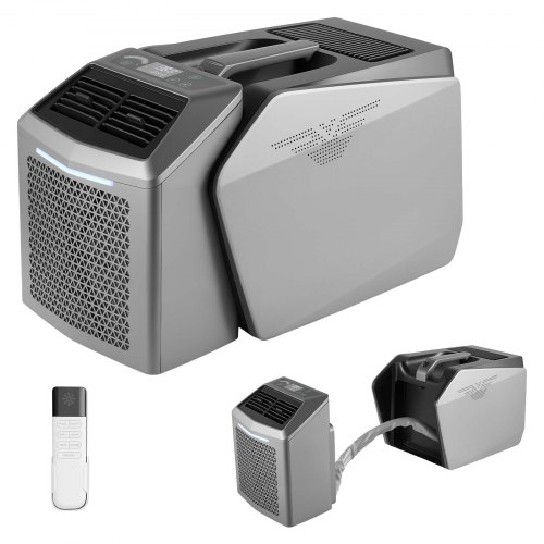 

VEVOR Climatiseur Portable pour Camping 4850 BTU, Climatiseur Mobile Split à Double Tuyau pour Tente et Camping-car, avec Télécommande, Température Réglable 16-32 ℃, Débit d'Air 200 m³/h, Gris Foncé