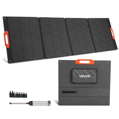 

VEVOR Panneau Solaire Portable 300 W Chargeur Solaire Pliable Monocristallin Haute Efficacité 23 % pour Stations Alimentation Camping Randonnée, avec Sortie MC4, Adaptateur CC 10 en 1, Étanche IP67