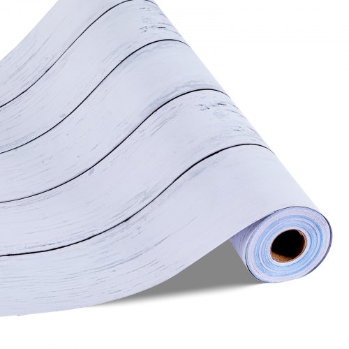 

VEVOR Papier Peint Adhésif Mural, 45 cm x 12 m, Rouleau Papier Peint Autocollant en Vinyle, Motif Texture Bois Blanc, Imperméable, pour Revêtement Mural, Chambres, Cuisines, Salles de Bain, Bureaux