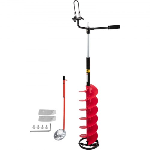 

VEVOR perceuse à glace tarière en Nylon foret à glace 8 ''x 41'' adaptateur de perceuse pêche sur glace rouge