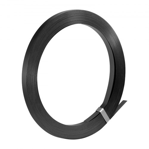 

VEVOR Rouleau de cerclage en acier d'emballage, 19 mm x 0,55 mm x 91 m, bobine de cerclage robuste, résistance à la rupture de 775,6 kg, sangles métalliques d'emballage pour palettes et pierres, noir