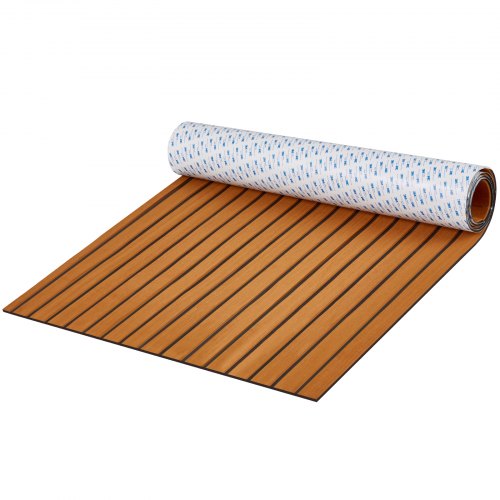 

VEVOR Revêtement de sol pour bateau en mousse EVA 2400 x 900 mm, plancher revêtement de sol autocollant antidérapant, 21 600 cm², tapis marin pour bateaux, yachts, pontons, terrasses de kayak, marron