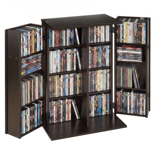 VEVOR Bibliothèque Étagère, Meuble de Rangement Multimédia à 4 Niveaux