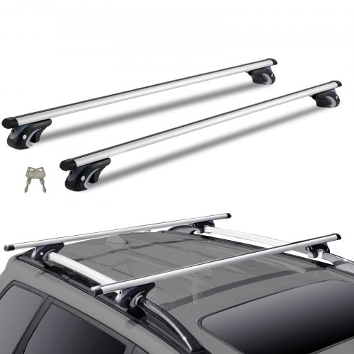 

VEVOR Barres de Toit Transversales Universelles 2PCs Barre de Bagage Verrouillables Porte-Bagages Voiture en Aluminium Charge 90,7 kg Galerie de Toit