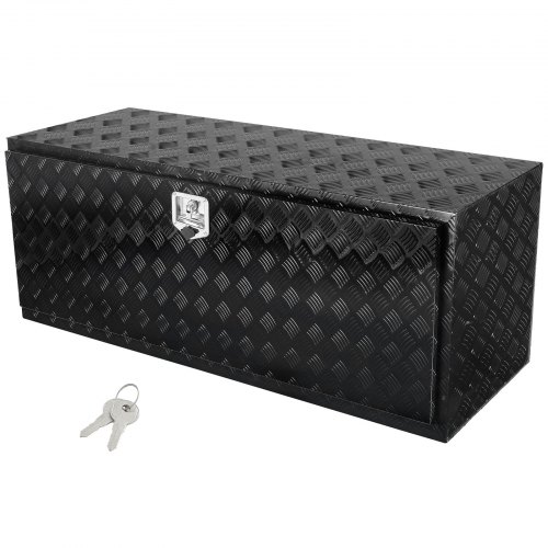 

VEVOR Boîte à Outils pour Camion 152,4x61x61 cm, Coffre Sous-Châssis Fixation Inférieure, Caisse de Stockage en Aluminium avec Serrure et Clés, Étanche, pour Remorque Pick-up Fourgonnette Véhicules