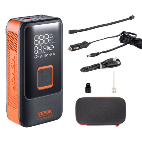 VEVOR Gonfleur Pneus Voiture 12000 mAh Compresseur à Air Portatif Double Cylindre Gonflage Rapide 30