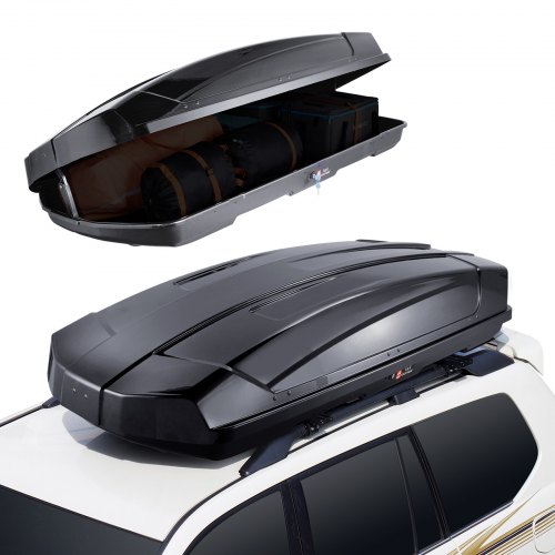 

VEVOR Coffre de Toit 562 L, Porte-Bagages de Toit Coque Rigide en ABS, avec Ouverture Double-Face 2 Sangles Renforcées, Aérodynamique, pour la Plupart des Barres Transversales, Voiture, SUV, Noir