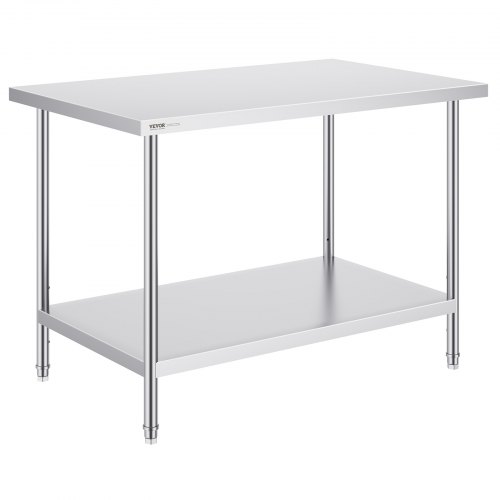 

VEVOR Table de Travail Inox Table de Préparation 76,2x121,9x86,4 cm pour Cuisine