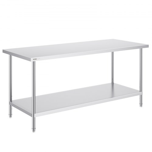 

VEVOR Table de Travail Inox Table de Préparation 76,2x182,9x86,4 cm pour Cuisine