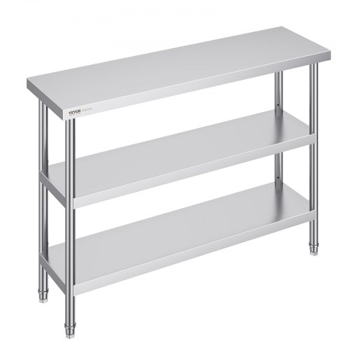 VEVOR Table de Travail en Acier Inoxydable 35,6x121,9x86,4 cm