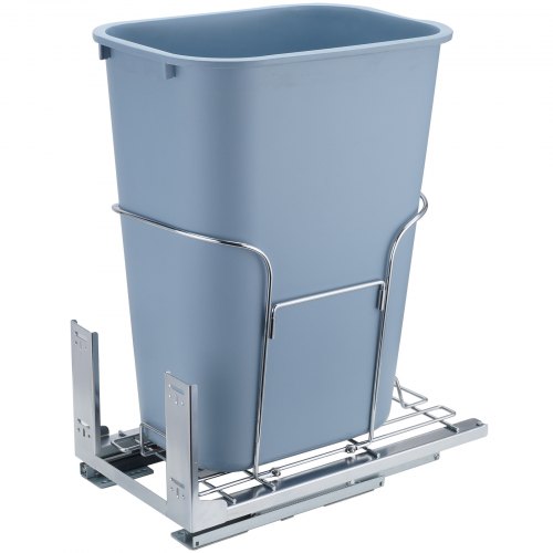 VEVOR Poubelle Encastrable Coulissante 35 L Simple Bac Collecteur de Déchets sur Glissières Capacité de Charge 50 kg Fermeture Amortie pour Placard Meuble Bas Sous Évier et Comptoir Cuisine Restaurant