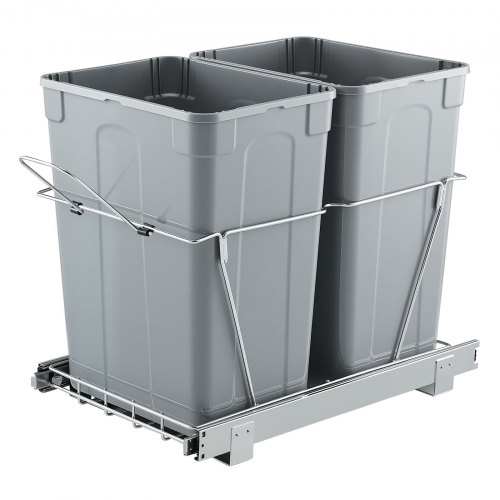 

VEVOR Poubelle Coulissante sous Évier et sous Plan avec Grande Capacité de 2x32,8 L, Collecteur de Déchets de Cuisine avec Poignée, Système de Tri Sélectif pour Placard Meuble Bas, Restaurant, Bar