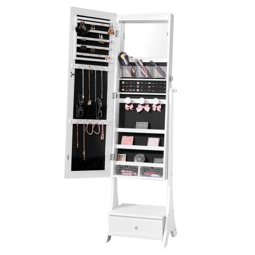 

VEVOR Armoire à Bijoux avec Miroir Organisateur de Bijoux avec Rangement Blanc