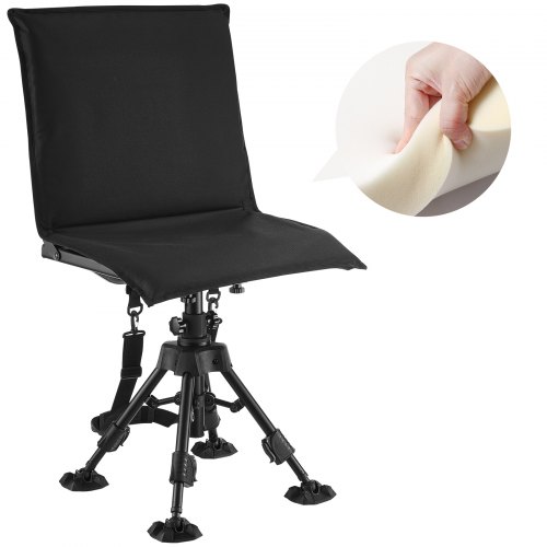 

VEVOR Chaise de Chasse Silencieuse Pivotante à 360°, Siège de Chasse Pliable et Portable, Cadre en Acier Robuste, avec Housse, Pieds Anti-enfoncement, Hauteur Réglable, pour Pêche et Camping