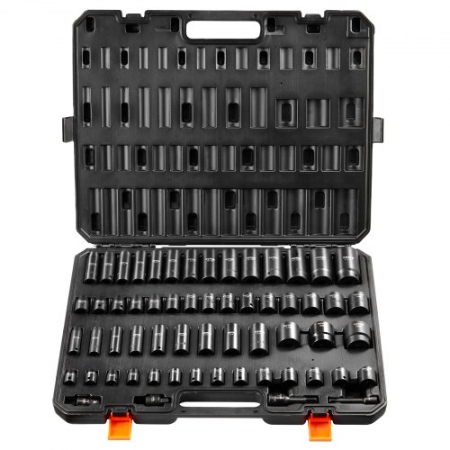 

VEVOR Coffret Douilles à Chocs 3/8" 1/2" 59PCs à 6 Pans Kit pour Clé à Cliquet