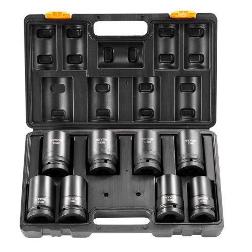 

VEVOR Coffret Douilles à Chocs 2,54 cm 8PCs à 6 Pans Kit pour Clé à Cliquet