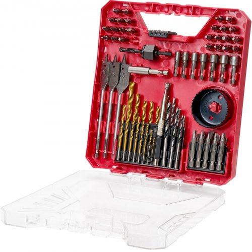 

VEVOR Coffret de Forets et d'Embouts de Perceuse Tournevis 70PCs Kit de Perçage